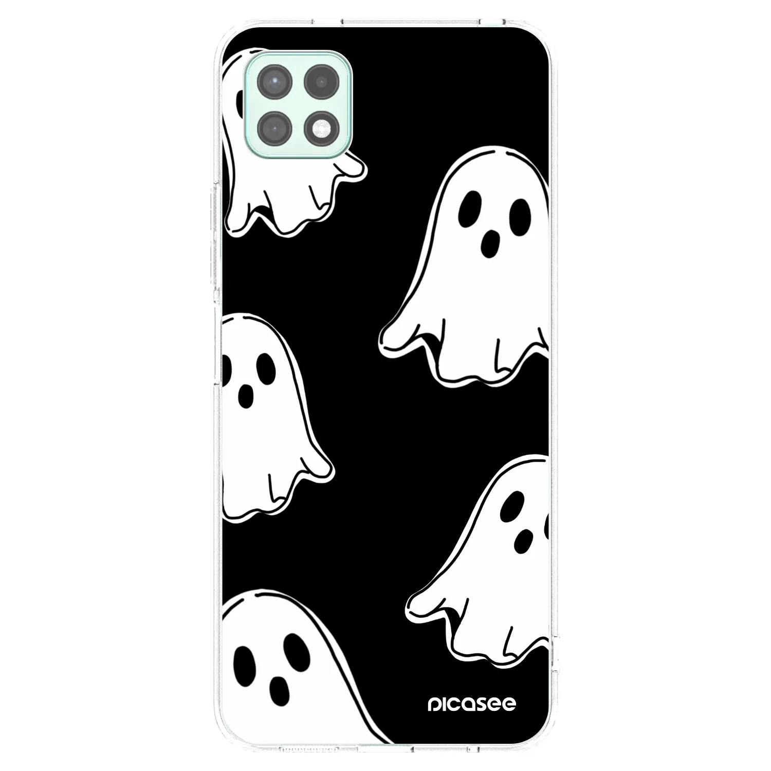 Picasee διαφανής θήκη σιλικόνης Samsung Galaxy A22 A226B 5G - Black ghosts