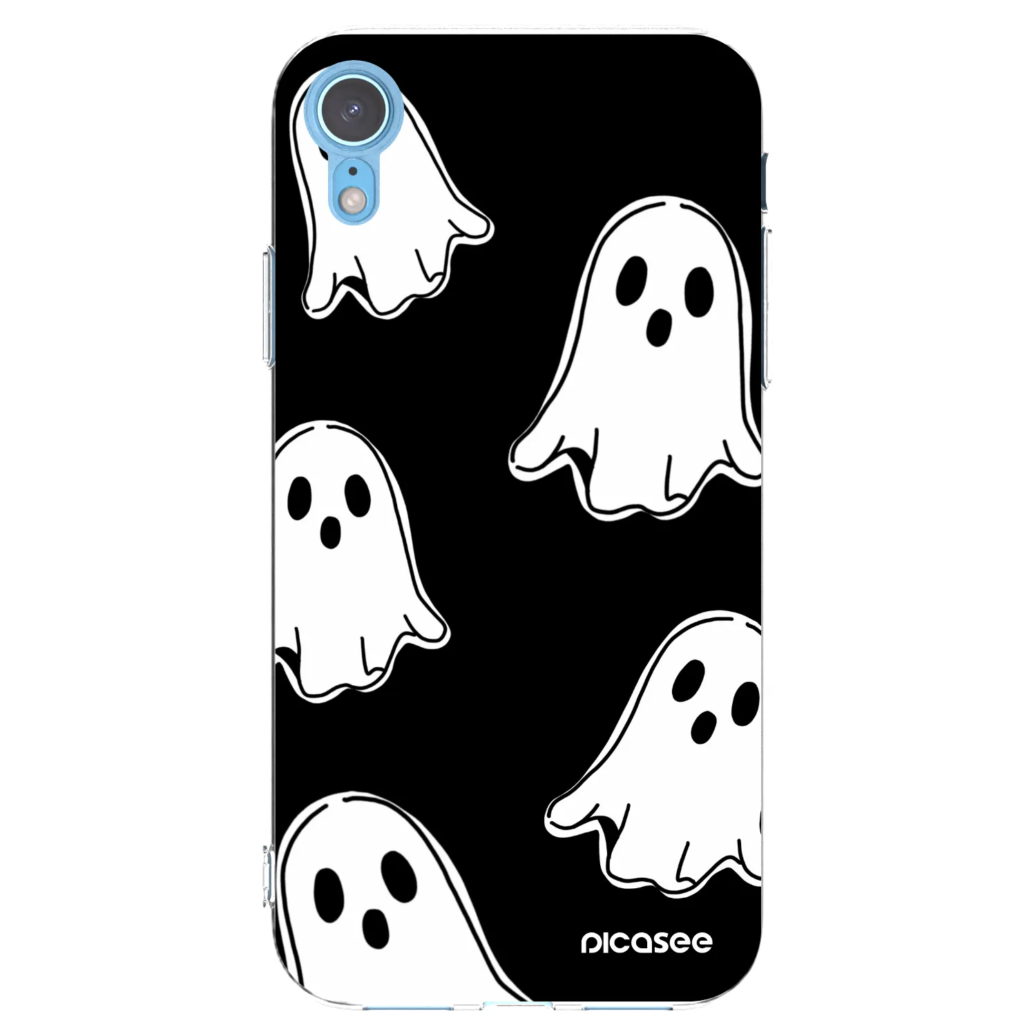 Picasee διαφανής θήκη σιλικόνης Apple iPhone XR - Black ghosts