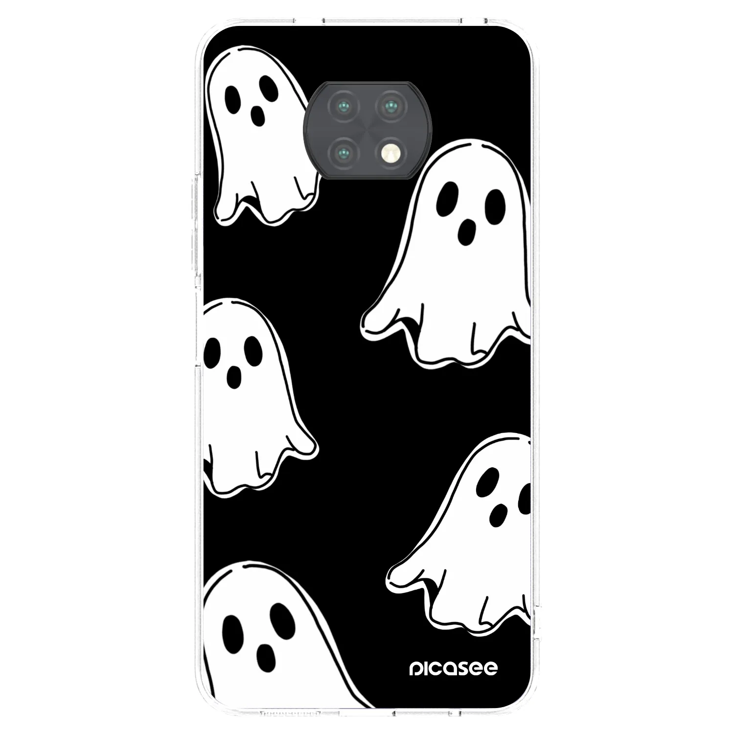 Picasee διαφανής θήκη σιλικόνης Xiaomi Redmi Note 9T - Black ghosts