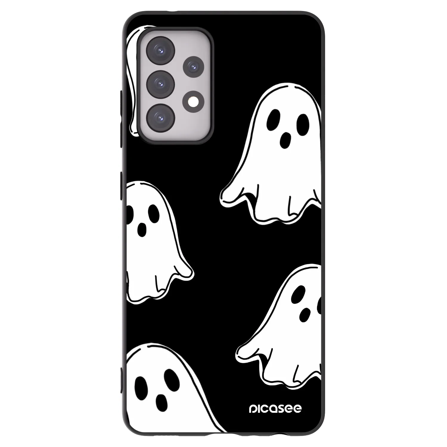 Picasee Μαύρη θήκη σιλικόνης για Samsung Galaxy A52s 5G A528B - Black ghosts
