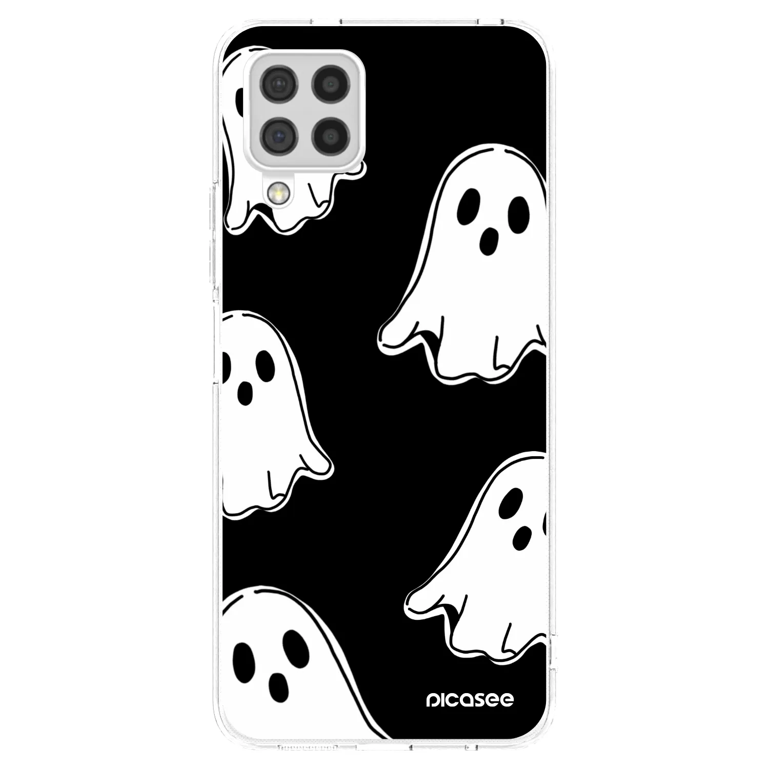 Picasee διαφανής θήκη σιλικόνης Samsung Galaxy A22 A225F 4G - Black ghosts