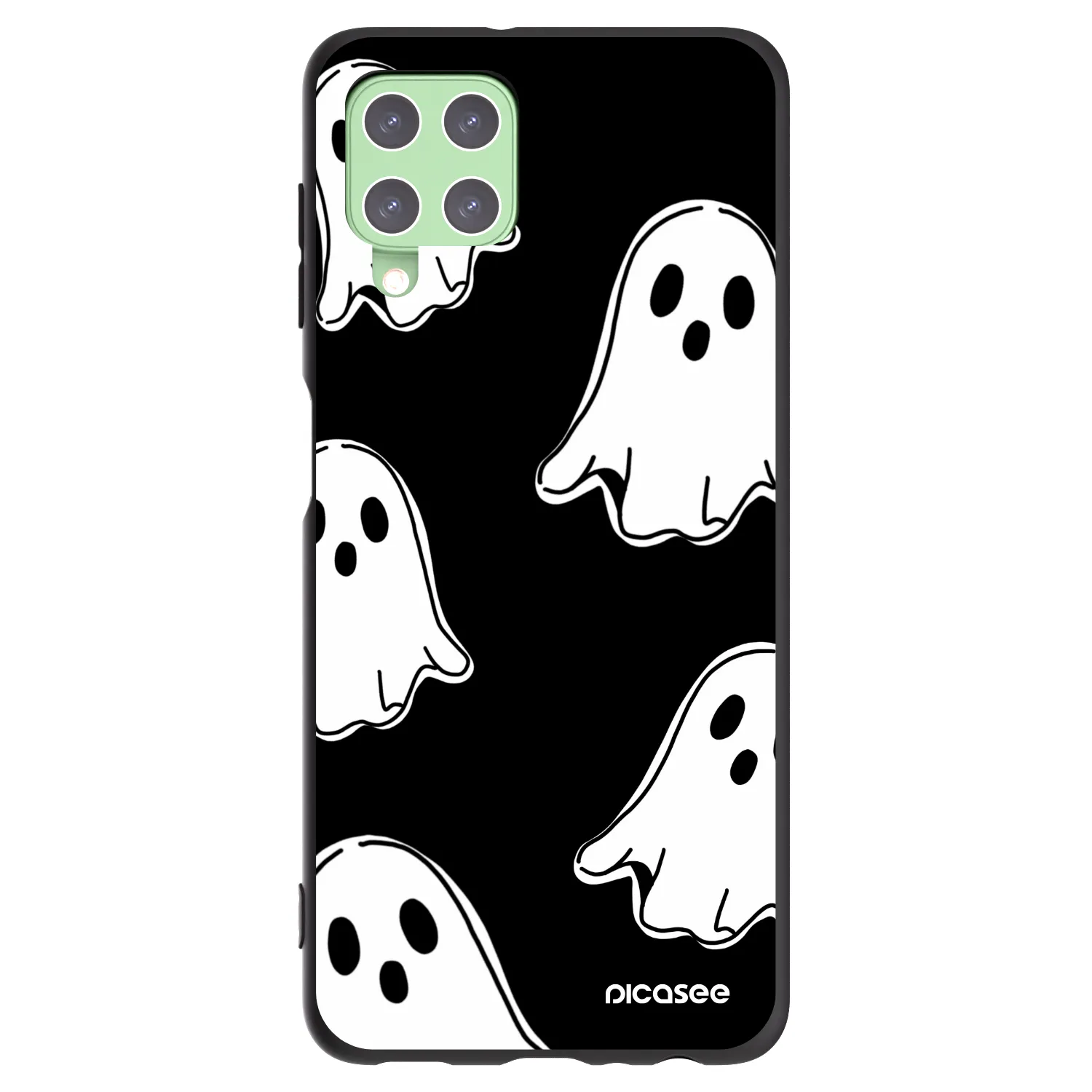 Picasee Μαύρη θήκη σιλικόνης για Samsung Galaxy A22 A225F 4G - Black ghosts