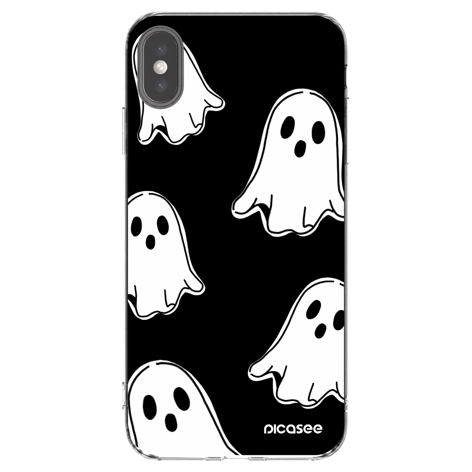 Picasee διαφανής θήκη σιλικόνης Apple iPhone XS Max - Black ghosts