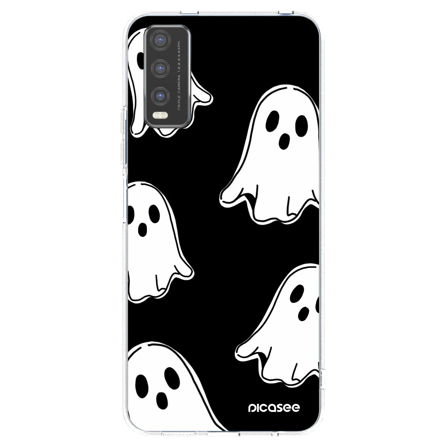 Picasee διαφανής θήκη σιλικόνης Vivo Y20s - Black ghosts