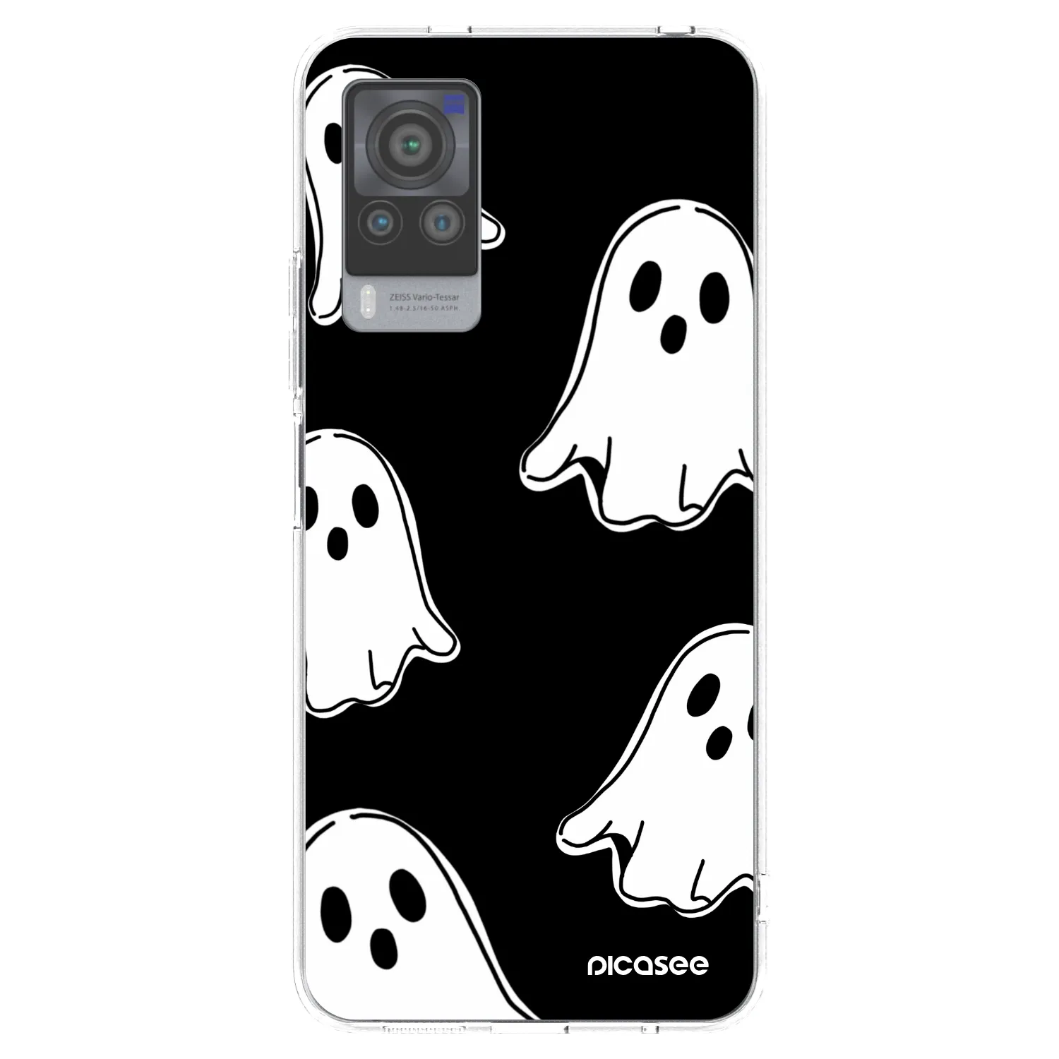 Picasee διαφανής θήκη σιλικόνης Vivo X60 Pro 5G - Black ghosts