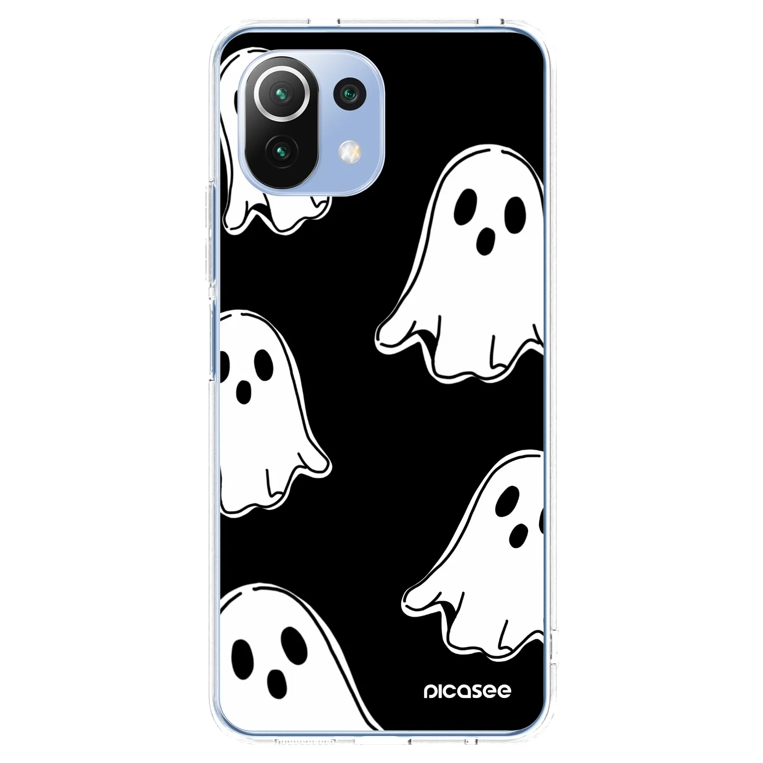 Picasee διαφανής θήκη σιλικόνης Xiaomi 11 Lite 5G NE - Black ghosts