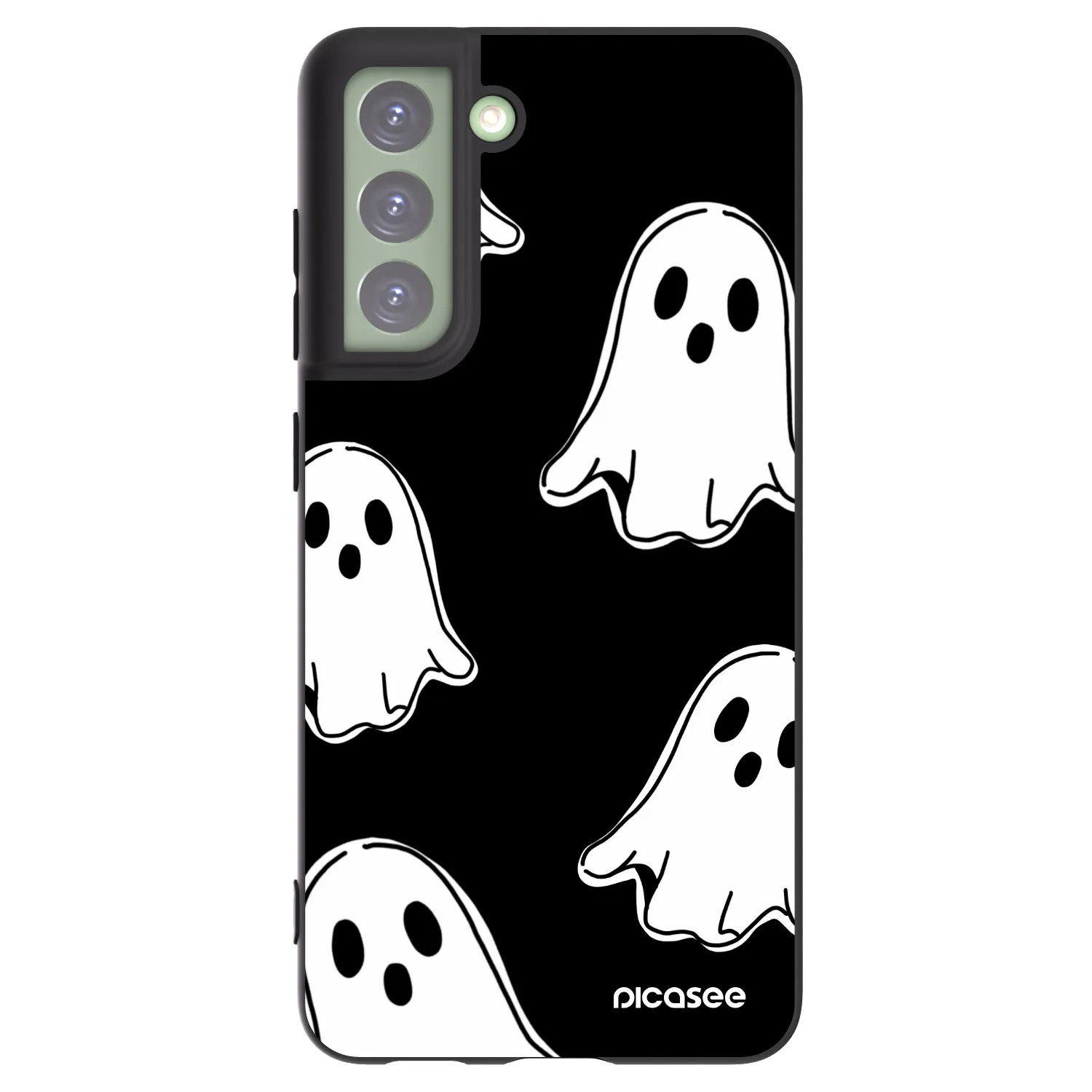 Picasee Μαύρη θήκη σιλικόνης για Samsung Galaxy S21 FE 5G - Black ghosts