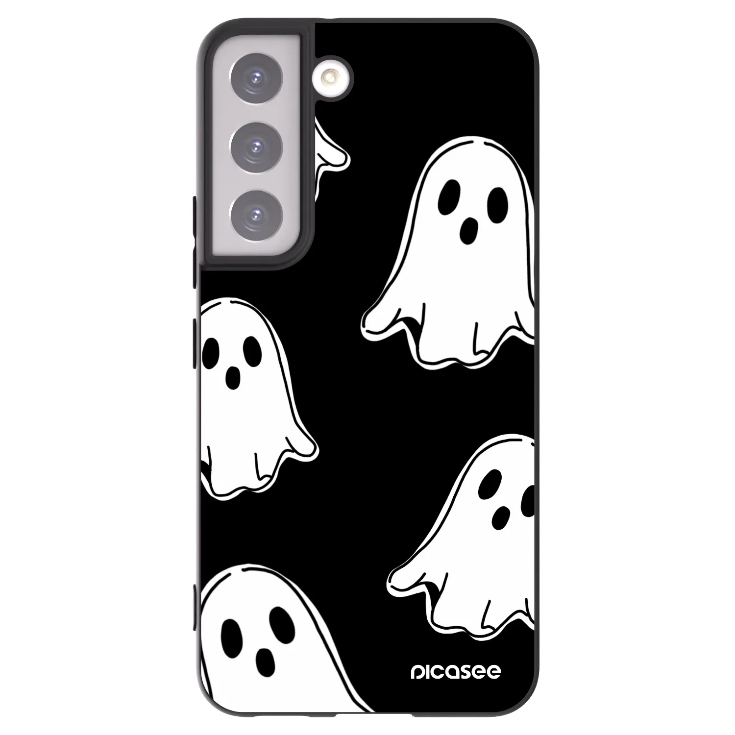 Picasee Μαύρη θήκη σιλικόνης για Samsung Galaxy S22 5G - Black ghosts