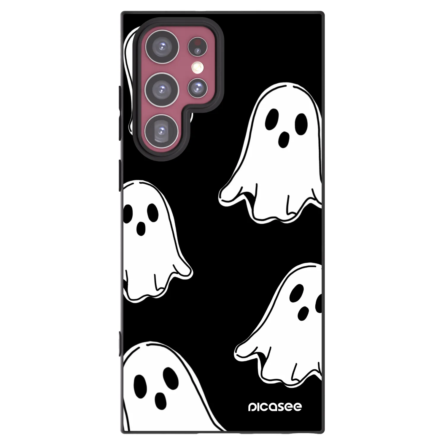 Picasee Μαύρη θήκη σιλικόνης για Samsung Galaxy S22 Ultra 5G - Black ghosts