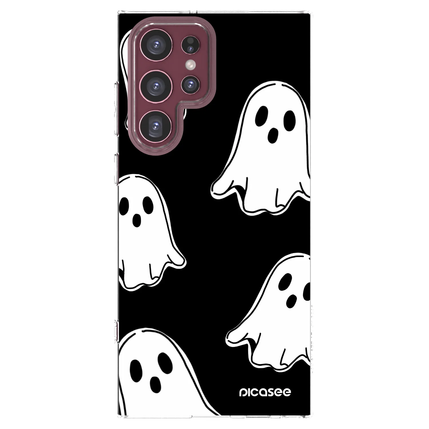 Picasee διαφανής θήκη σιλικόνης Samsung Galaxy S22 Ultra 5G - Black ghosts