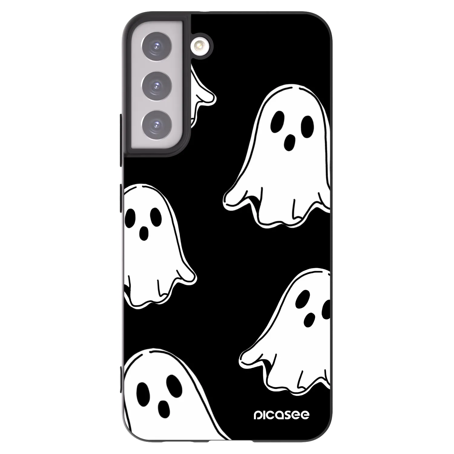 Picasee Μαύρη θήκη σιλικόνης για Samsung Galaxy S22+ 5G - Black ghosts