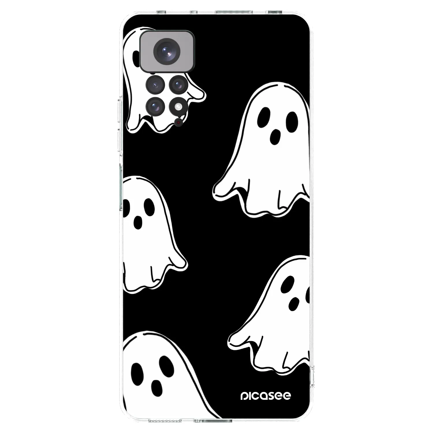 Picasee διαφανής θήκη σιλικόνης Xiaomi Redmi Note 11 - Black ghosts