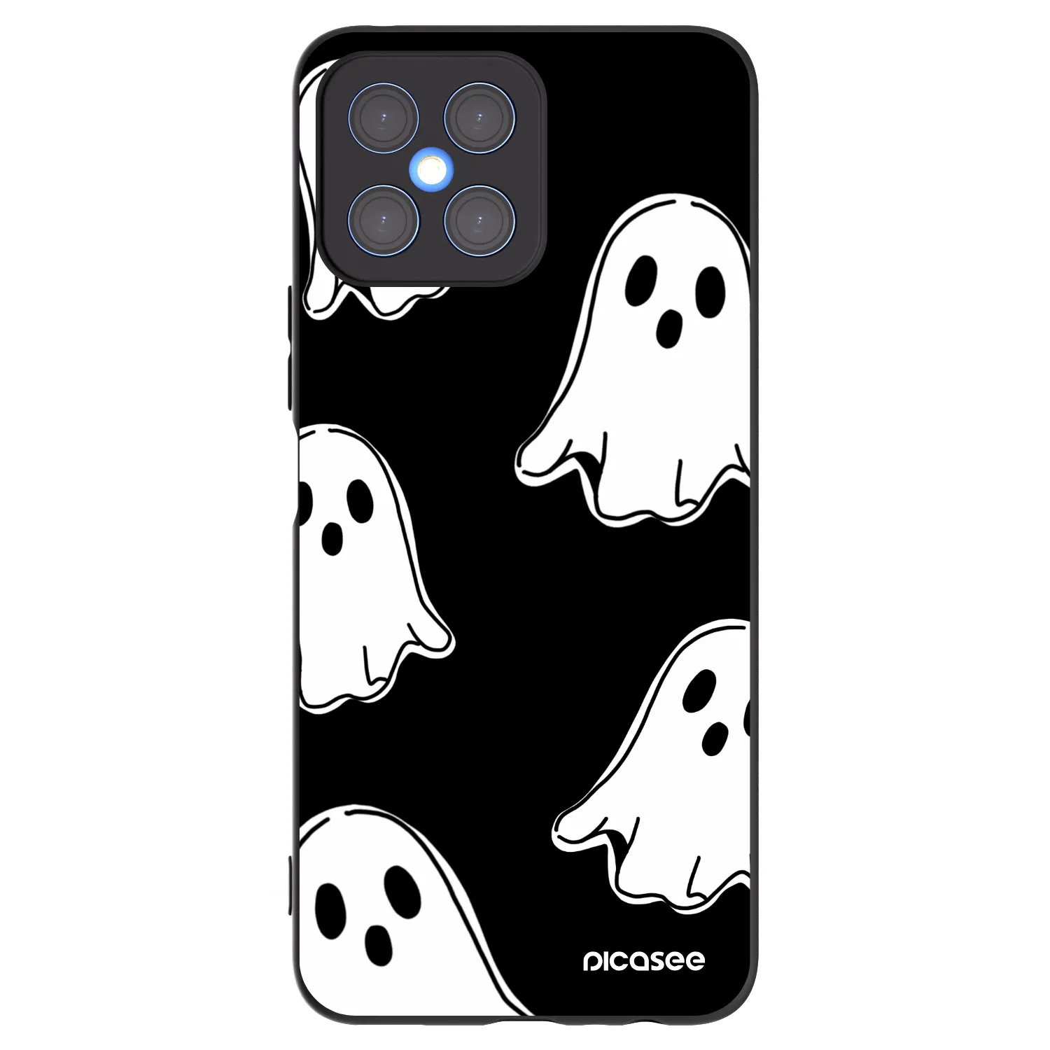 Picasee Μαύρη θήκη σιλικόνης για Honor X8 4G - Black ghosts