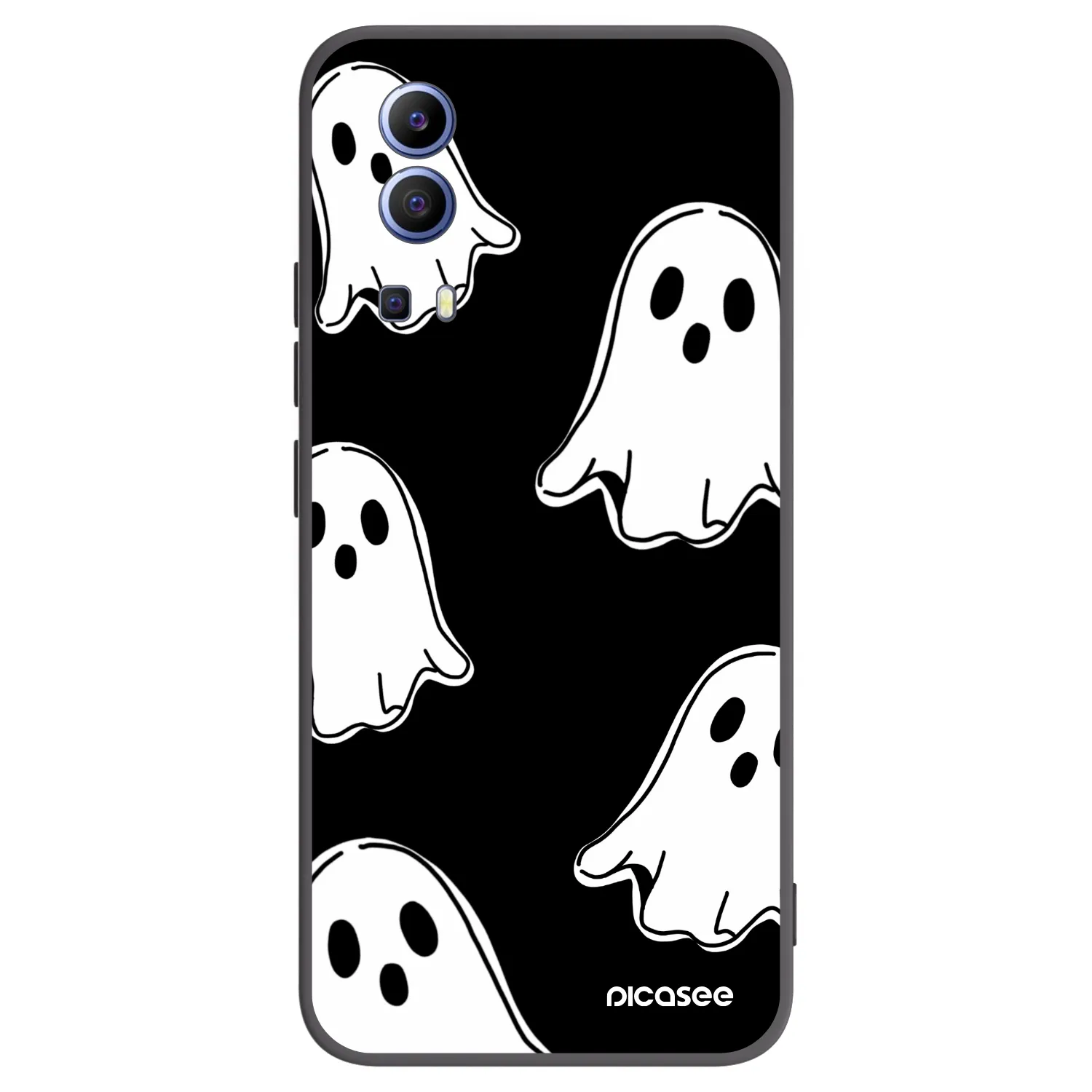 Picasee Μαύρη θήκη σιλικόνης για Vivo Y52 5G - Black ghosts