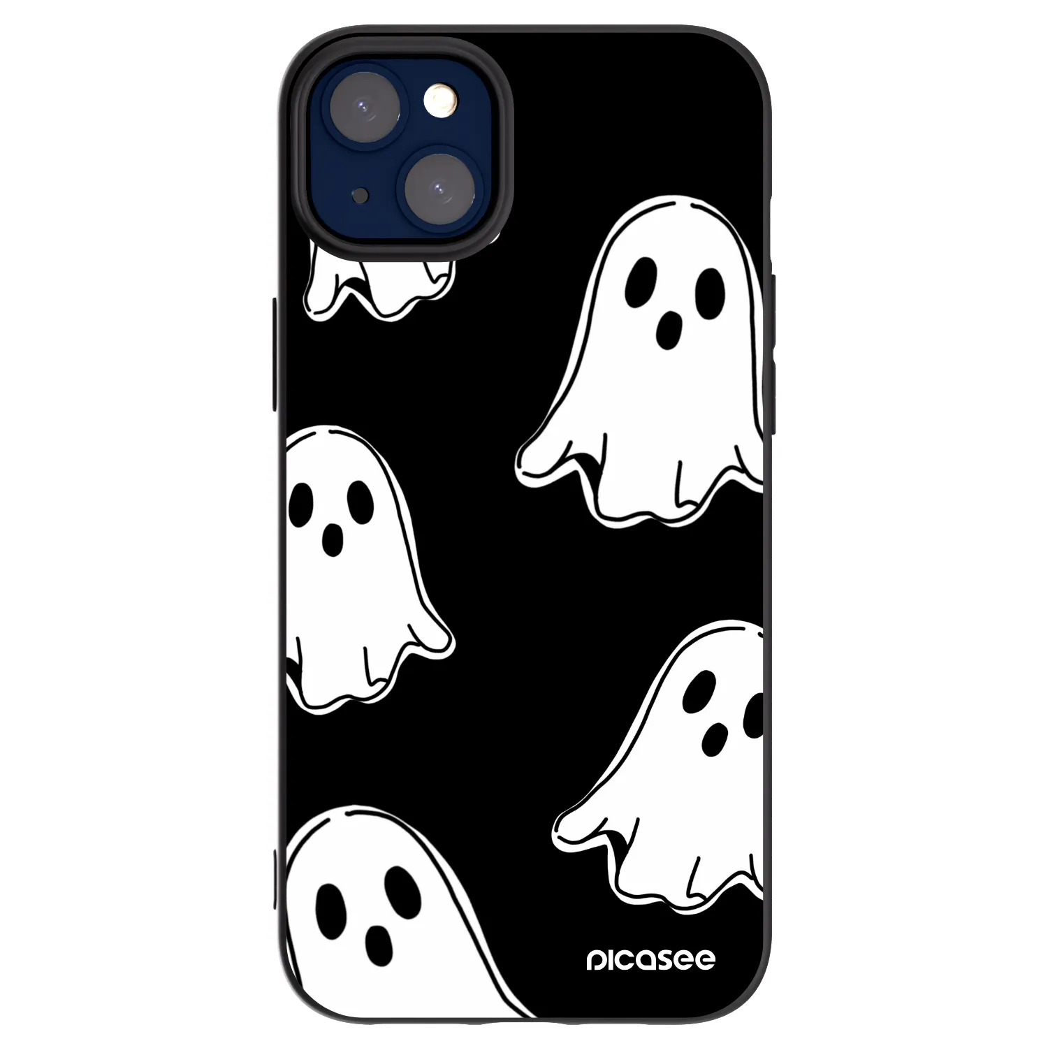 Picasee Μαύρη θήκη σιλικόνης για Apple iPhone 14 Plus - Black ghosts