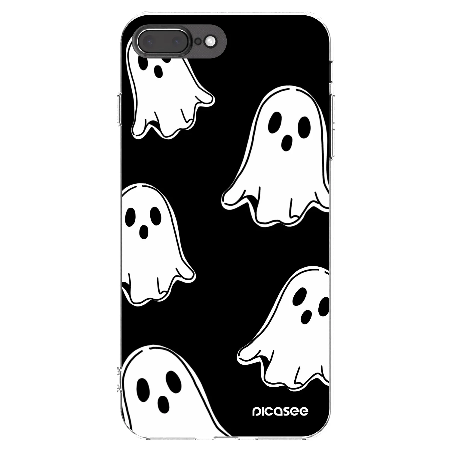 Picasee διαφανής θήκη σιλικόνης Apple iPhone 8 Plus - Black ghosts