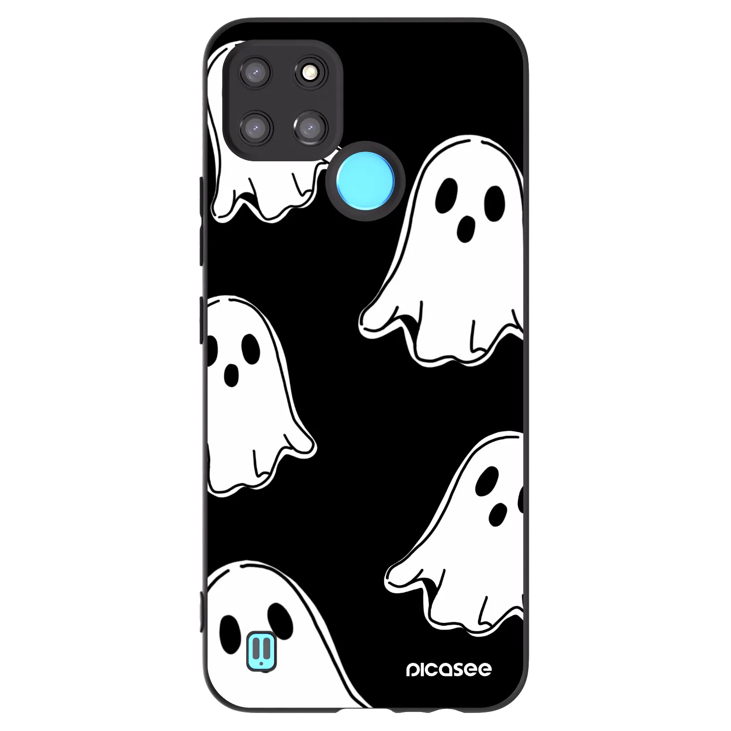 Picasee Μαύρη θήκη σιλικόνης για Realme C21Y - Black ghosts