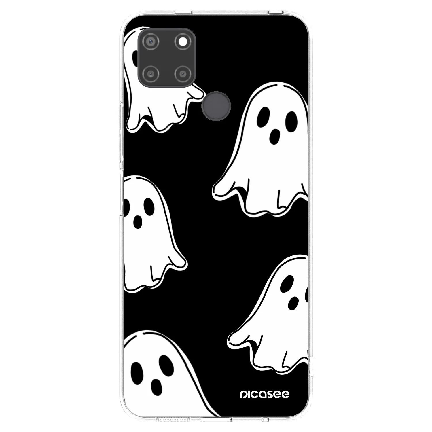Picasee διαφανής θήκη σιλικόνης Realme C21Y - Black ghosts