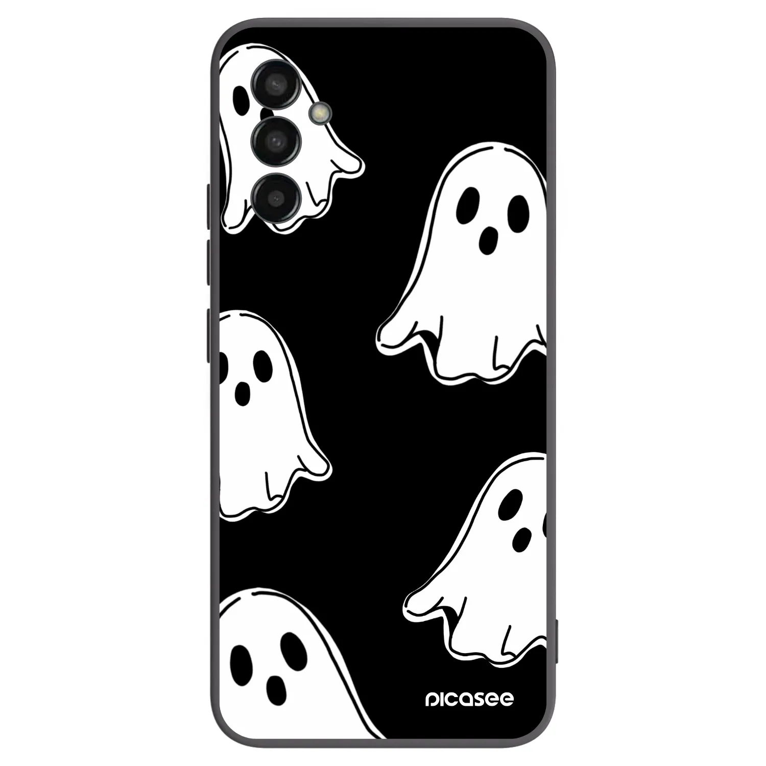 Picasee Μαύρη θήκη σιλικόνης για Samsung Galaxy M13 M135F - Black ghosts