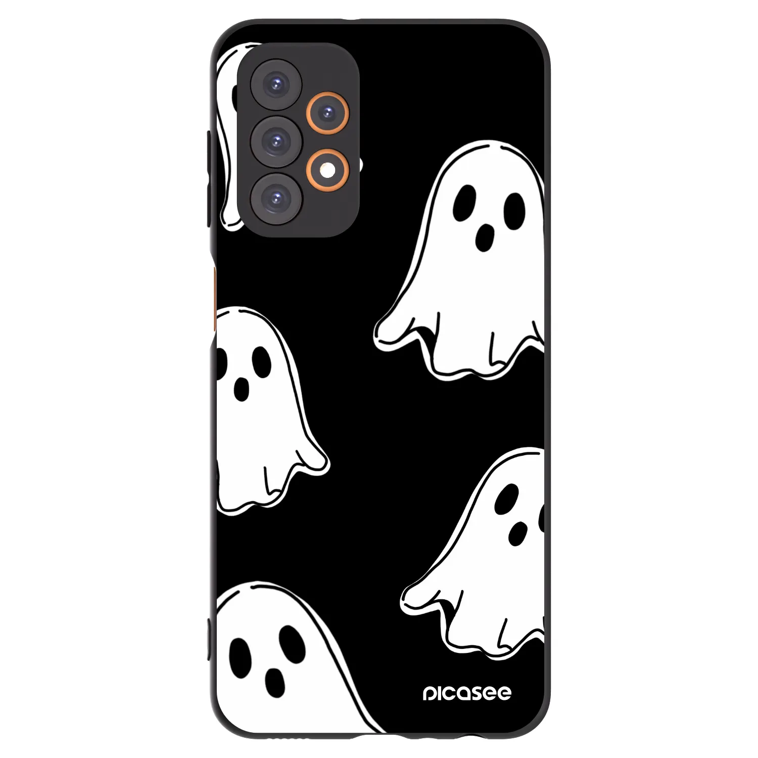 Picasee Μαύρη θήκη σιλικόνης για Samsung Galaxy A23 A235F 4G - Black ghosts
