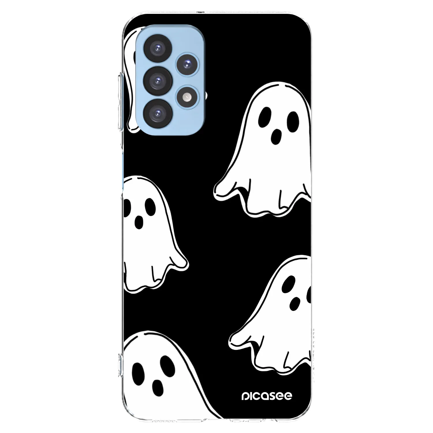 Picasee διαφανής θήκη σιλικόνης Samsung Galaxy A23 A235F 4G - Black ghosts