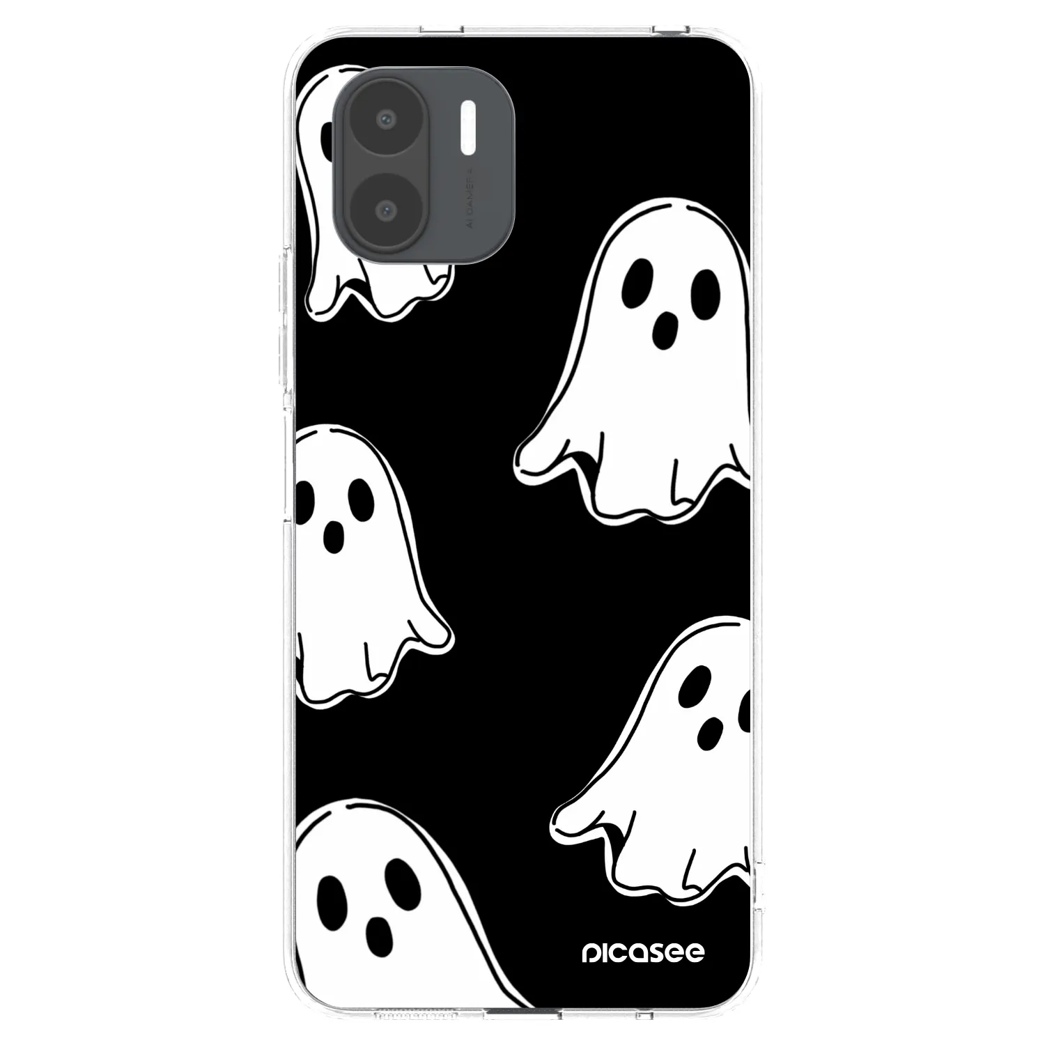 Picasee διαφανής θήκη σιλικόνης Xiaomi Redmi A1 - Black ghosts
