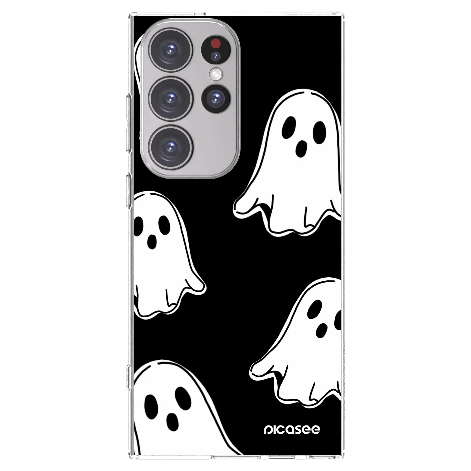 Picasee διαφανής θήκη σιλικόνης Samsung Galaxy S23 Ultra 5G - Black ghosts