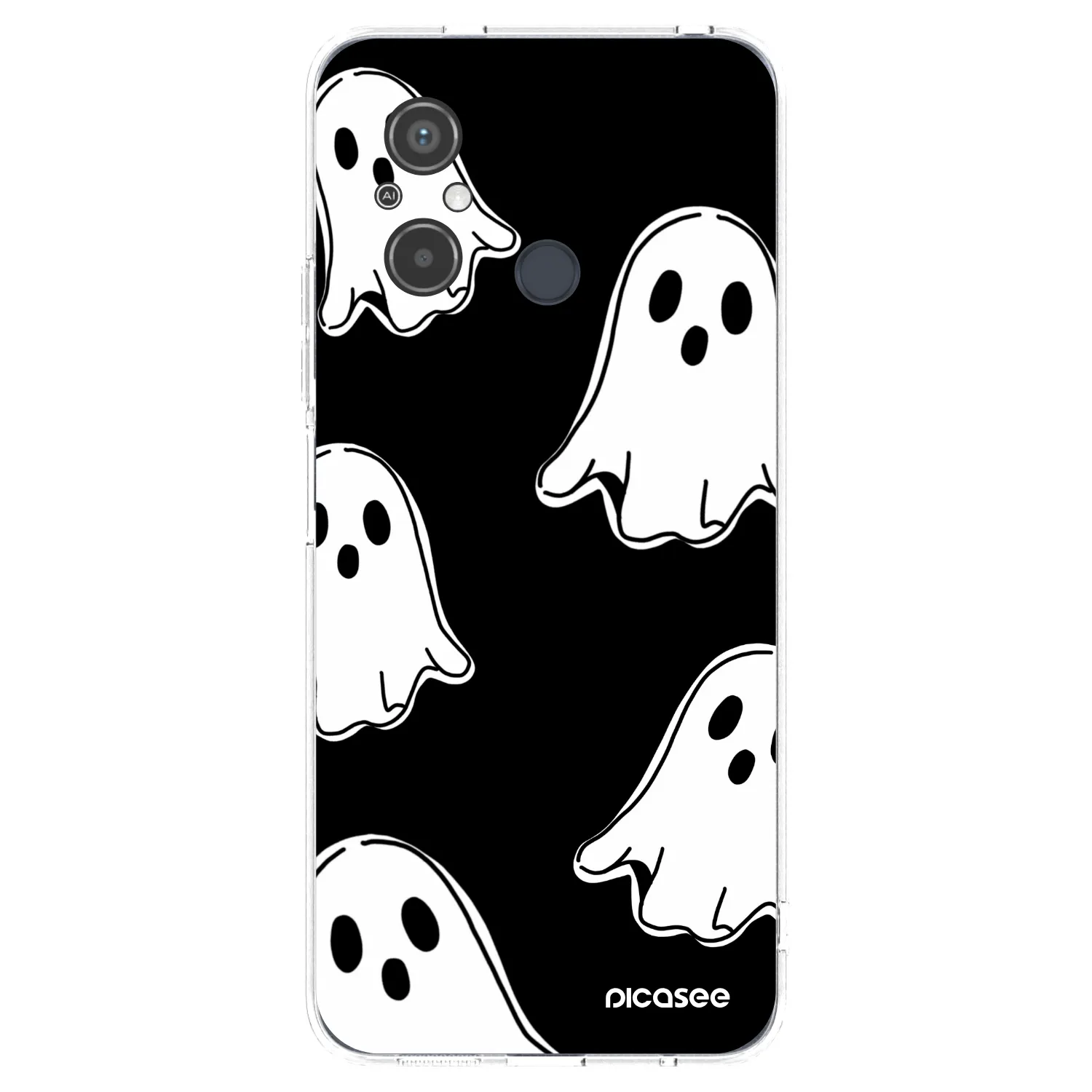 Picasee διαφανής θήκη σιλικόνης Xiaomi Redmi 12C - Black ghosts