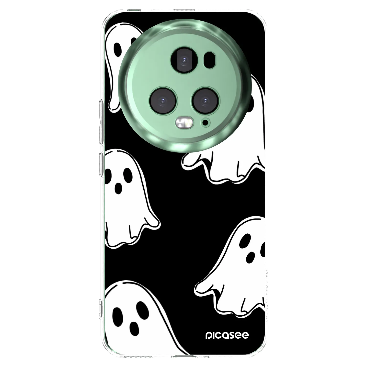 Picasee διαφανής θήκη σιλικόνης Honor Magic5 Pro - Black ghosts