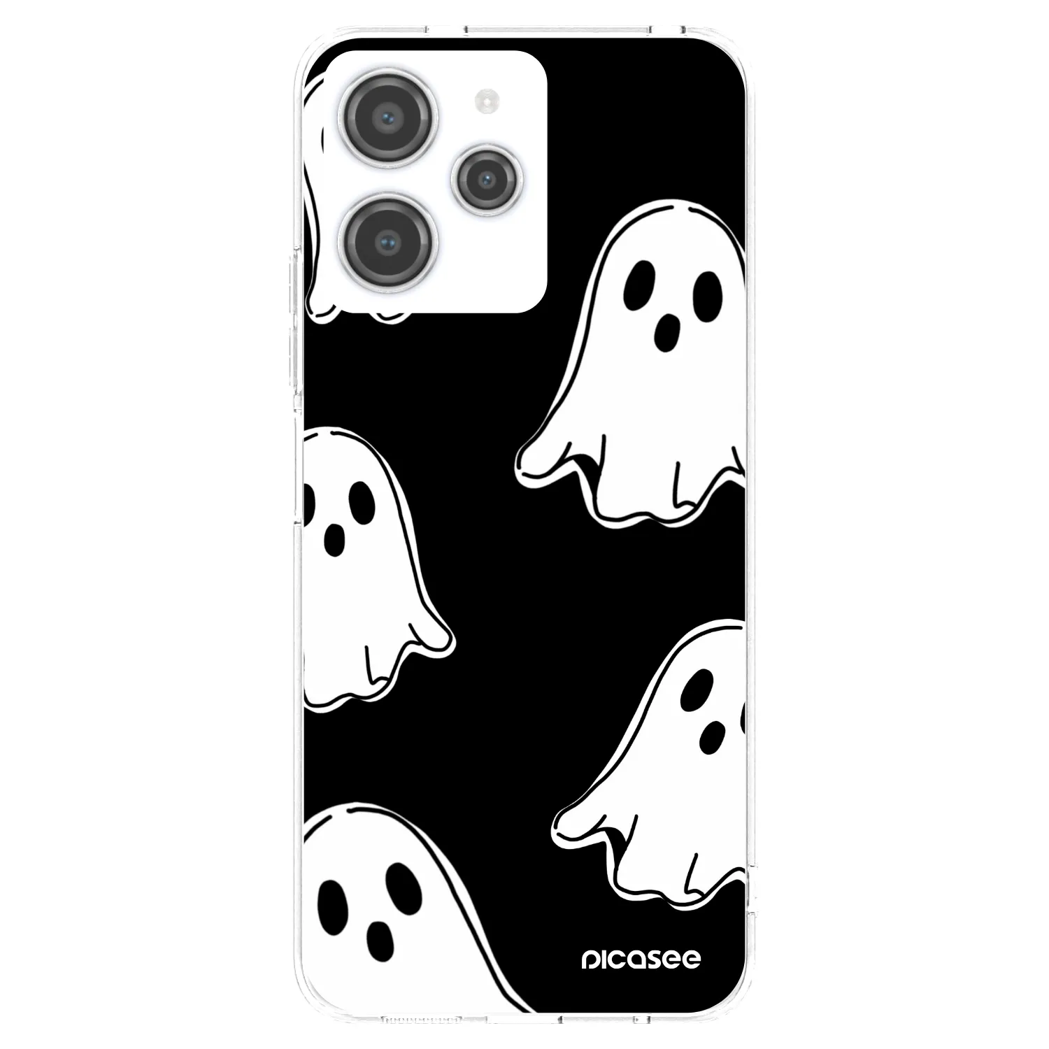 Picasee διαφανής θήκη σιλικόνης Xiaomi Redmi 12 4G - Black ghosts