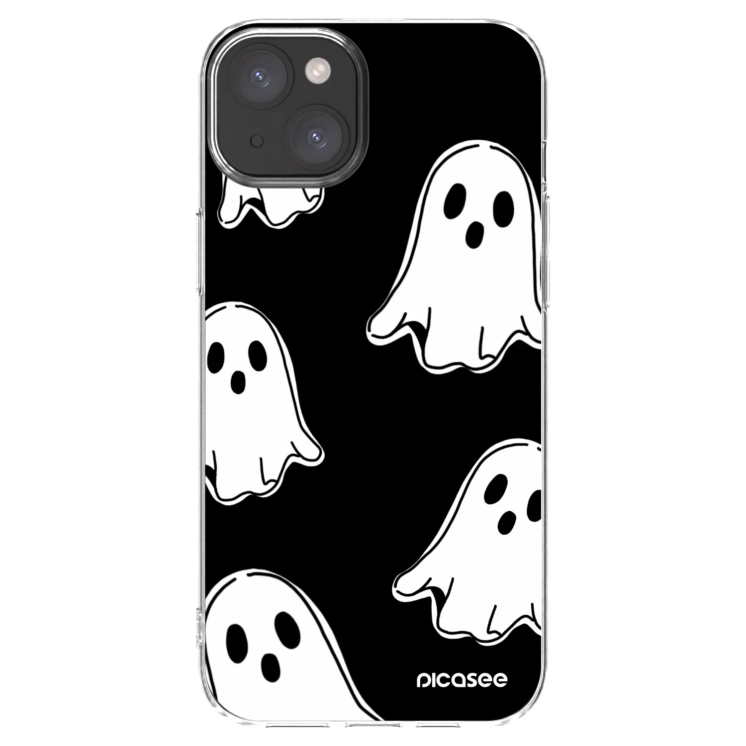 Picasee διαφανής θήκη σιλικόνης Apple iPhone 15 Plus - Black ghosts