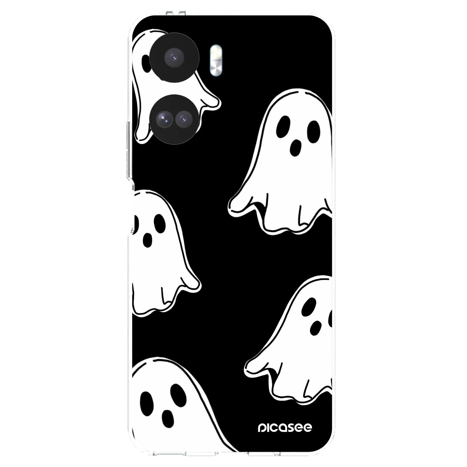 Picasee διαφανής θήκη σιλικόνης Honor 90 Lite 5G - Black ghosts