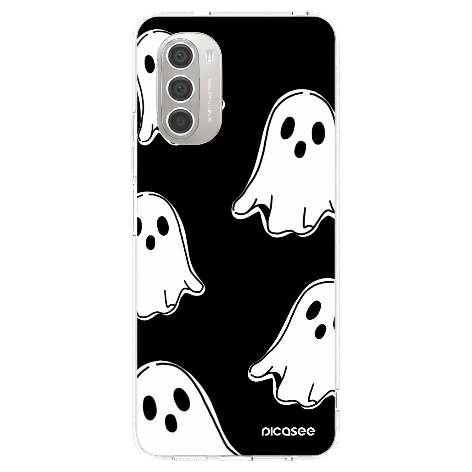 Picasee διαφανής θήκη σιλικόνης Motorola Moto G51 - Black ghosts