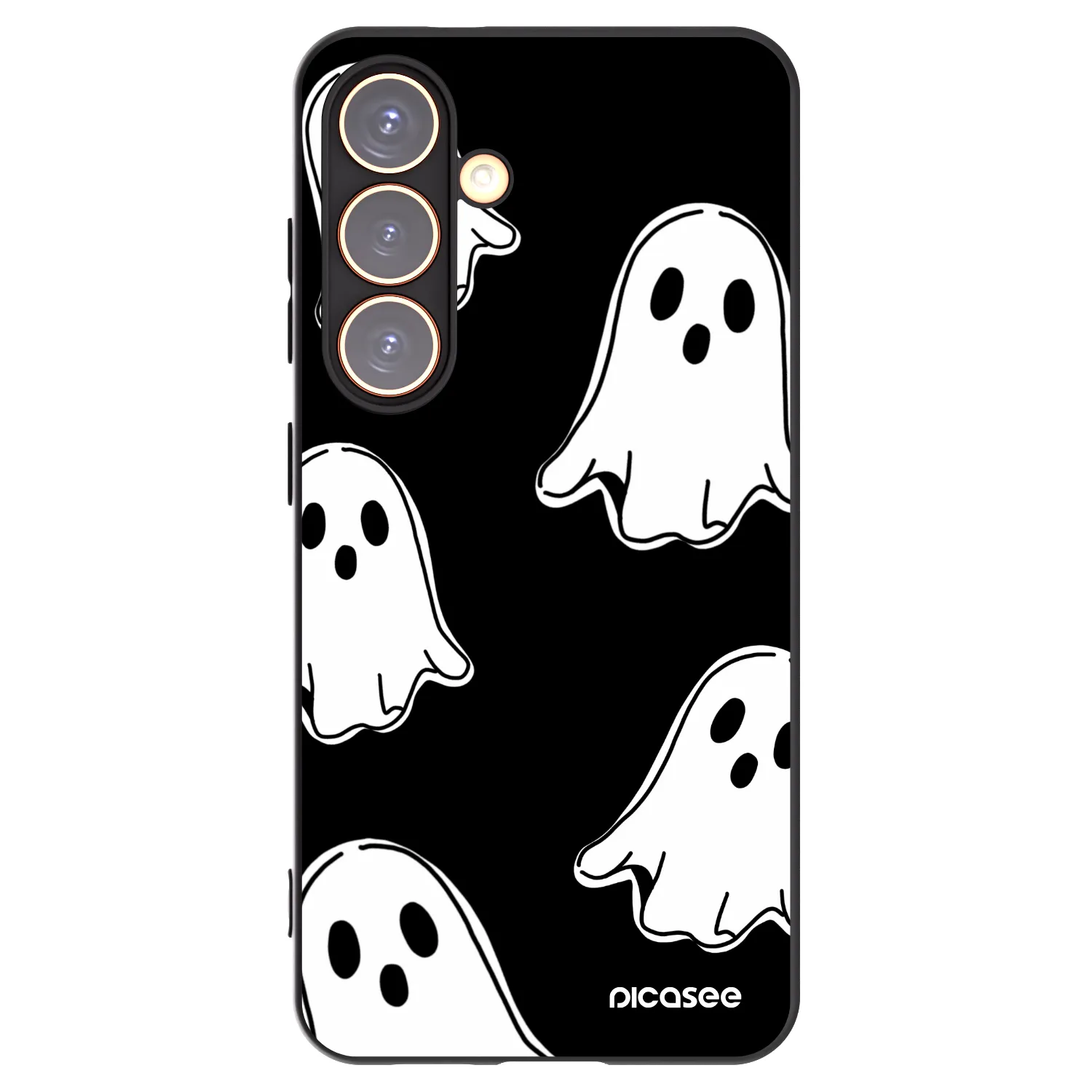 Picasee Μαύρη θήκη σιλικόνης για Samsung Galaxy S24 S921B 5G - Black ghosts