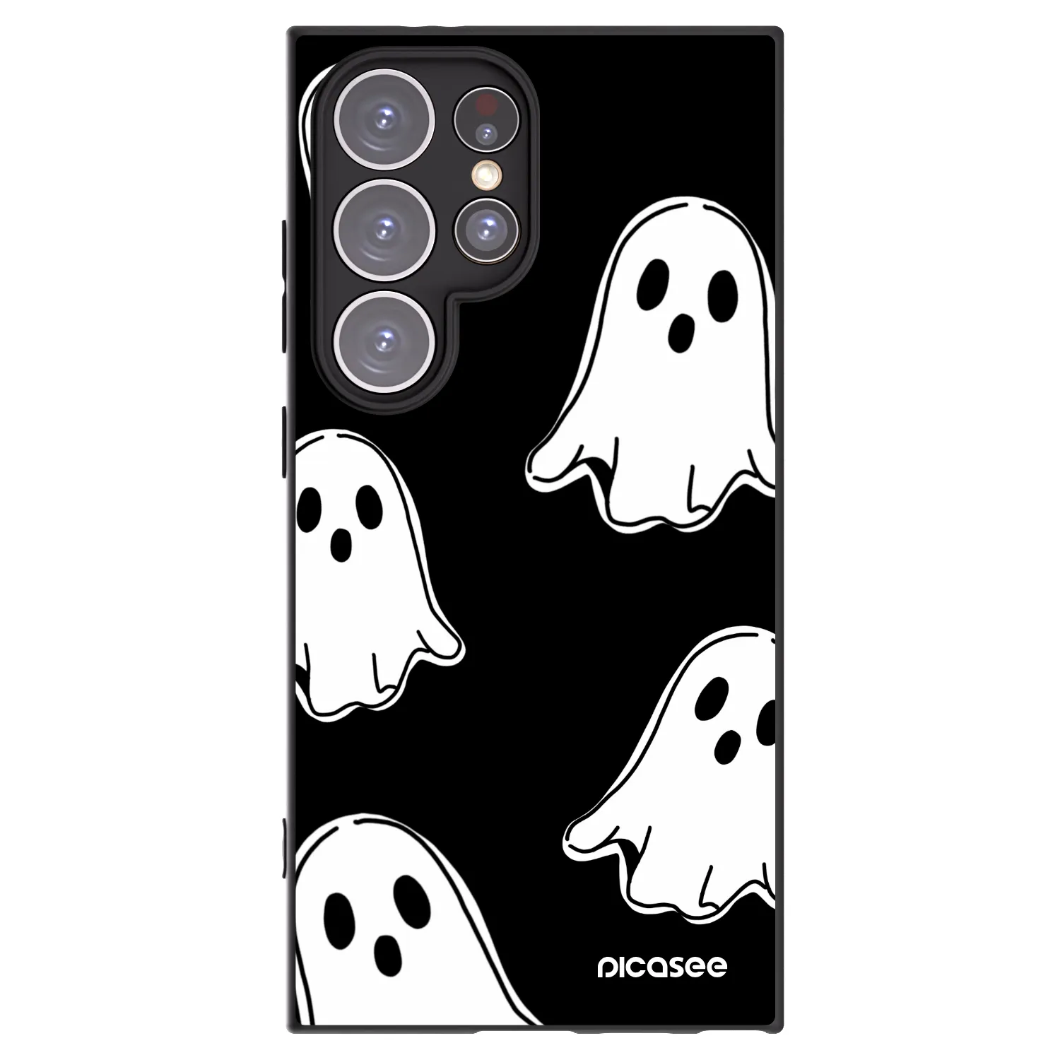 Picasee Μαύρη θήκη σιλικόνης για Samsung Galaxy S24 Ultra S928B 5G - Black ghosts