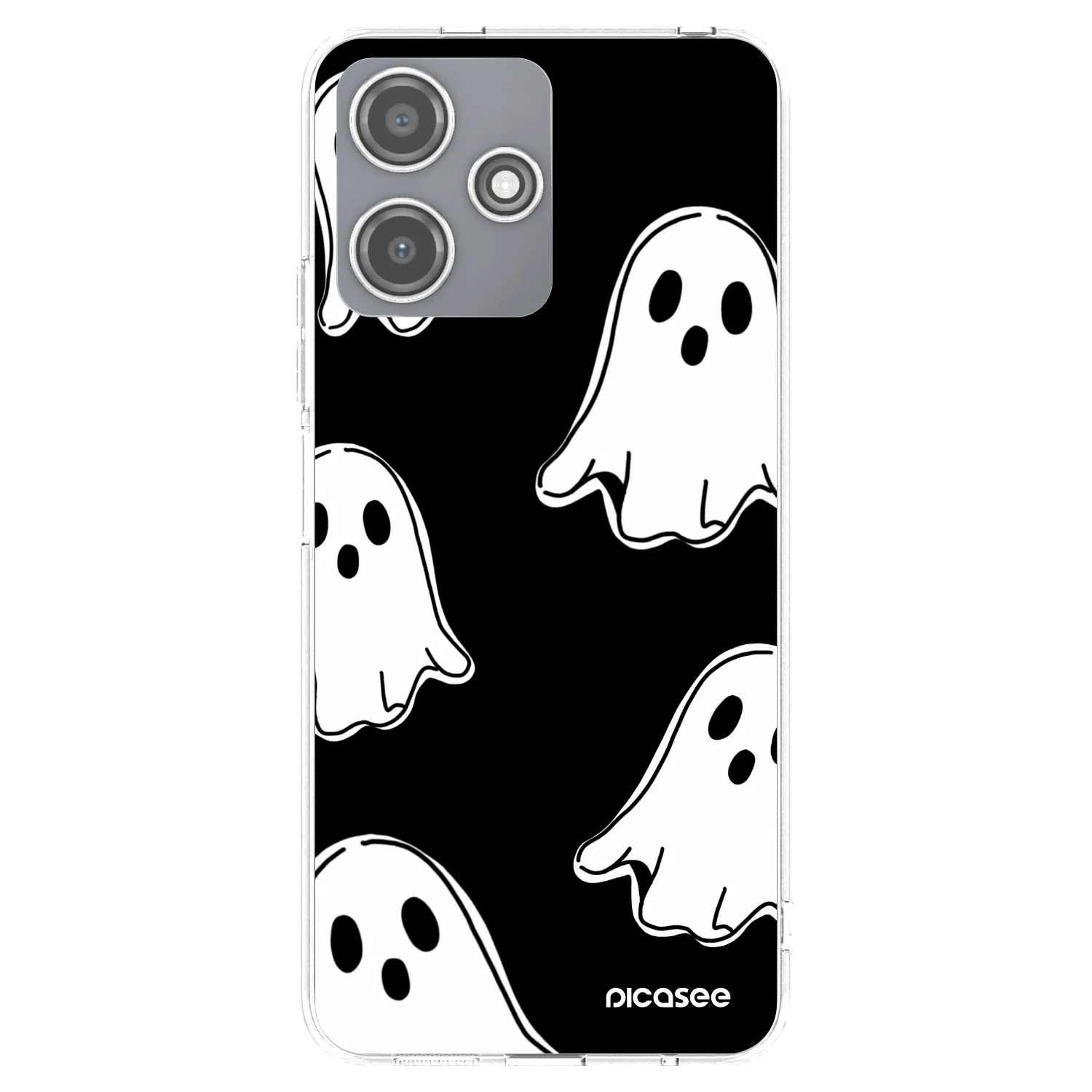 Picasee διαφανής θήκη σιλικόνης Xiaomi Redmi 12 5G - Black ghosts