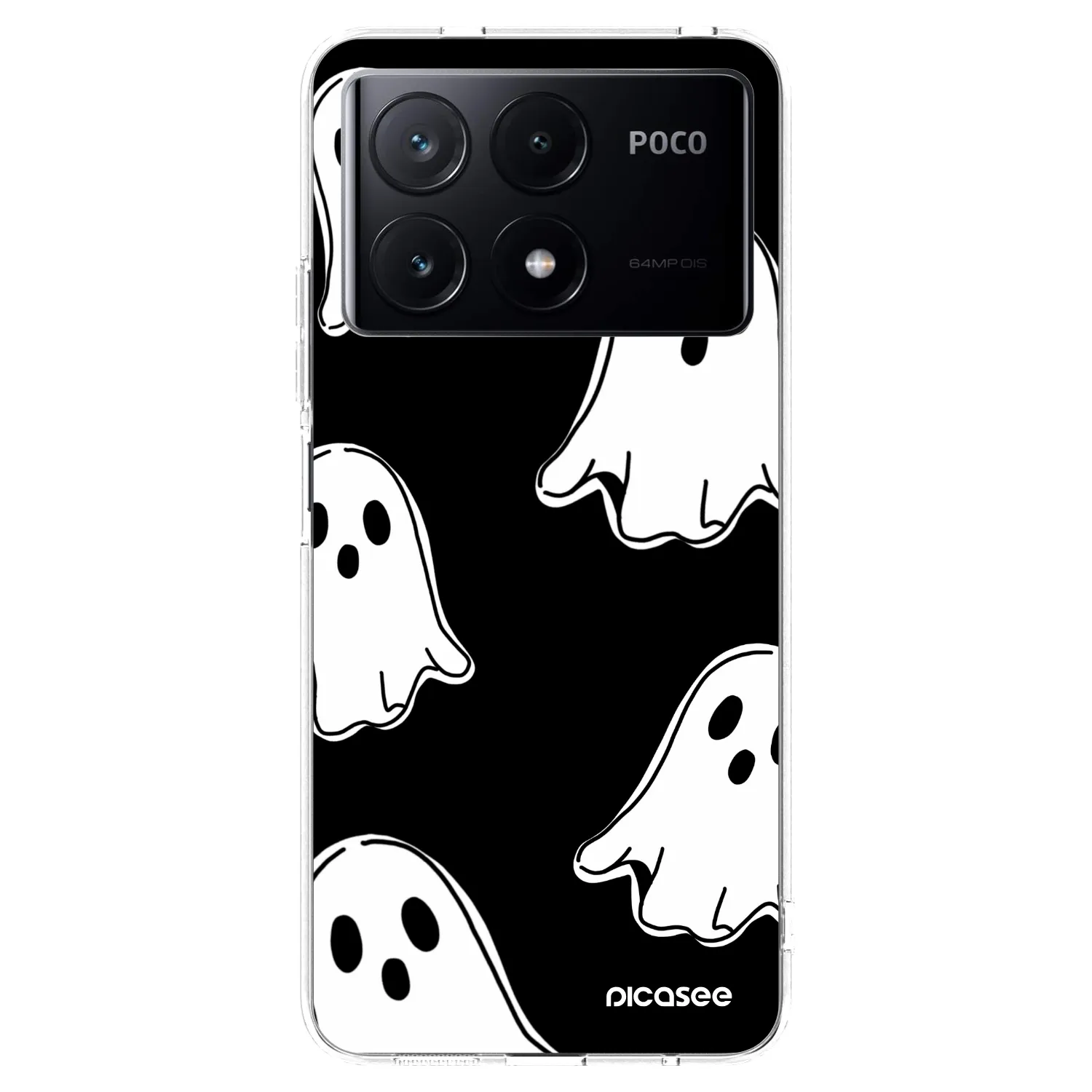 Picasee διαφανής θήκη σιλικόνης Xiaomi Poco X6 Pro - Black ghosts