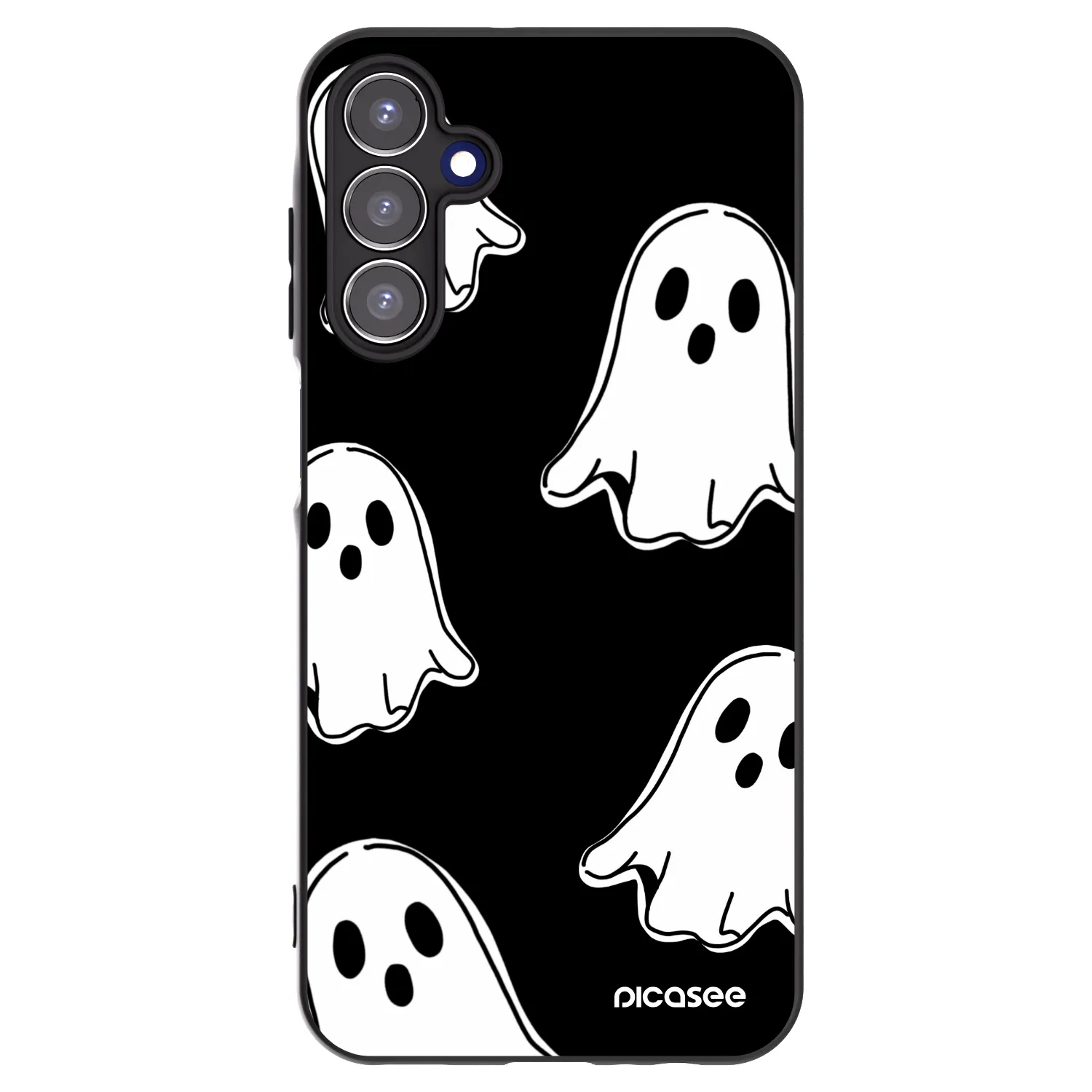 Picasee Μαύρη θήκη σιλικόνης για Samsung Galaxy A15 A155F 4G - Black ghosts