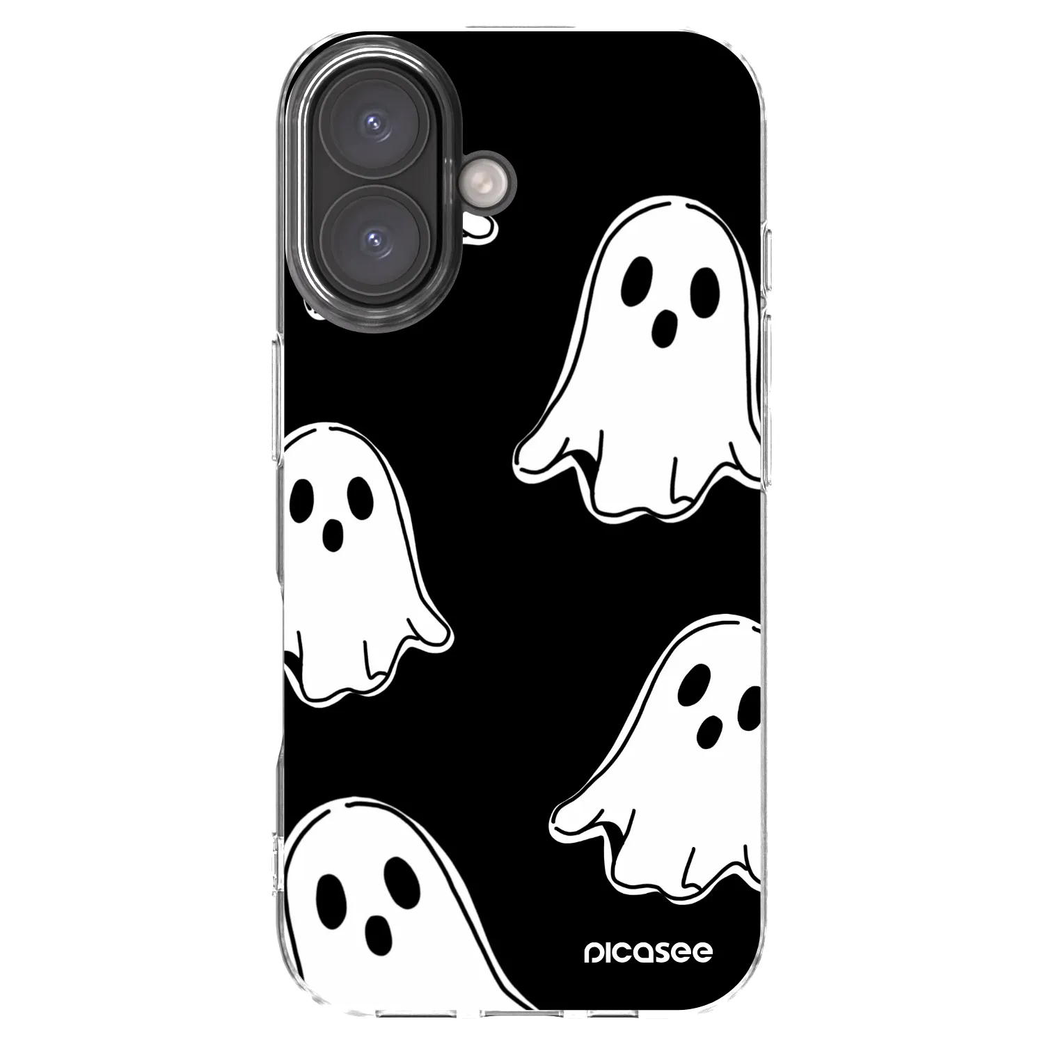 Picasee διαφανής θήκη σιλικόνης Apple iPhone 16 - Black ghosts