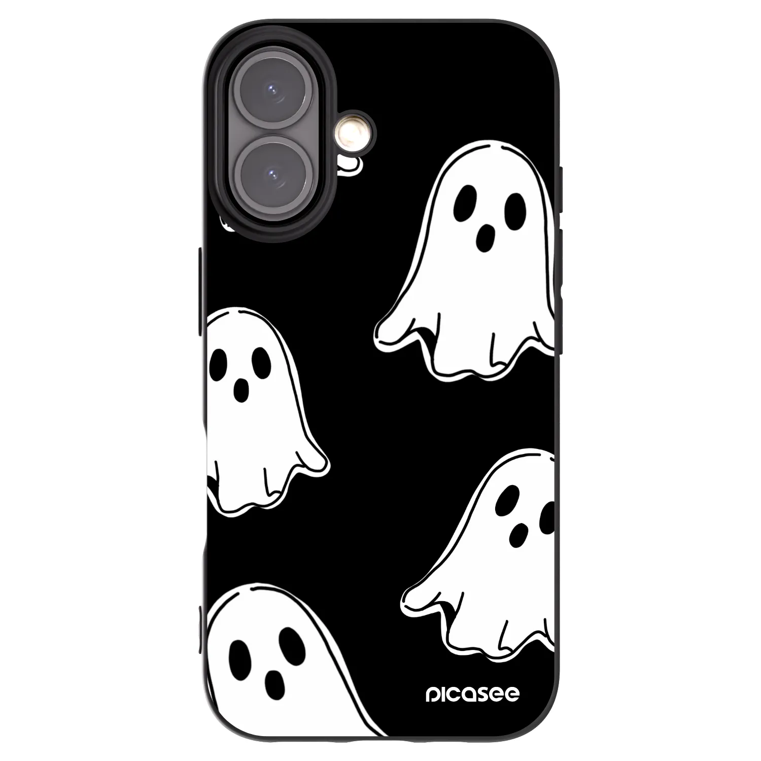 Picasee Μαύρη θήκη σιλικόνης για Apple iPhone 16 - Black ghosts