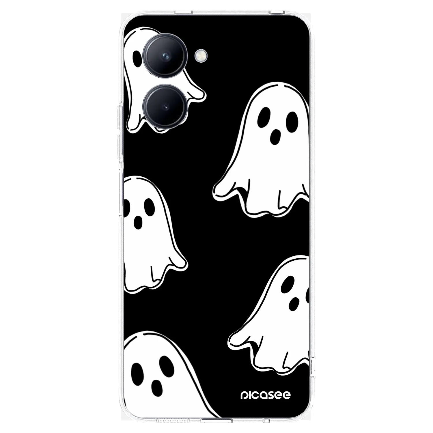 Picasee διαφανής θήκη σιλικόνης Realme C33 (2023) - Black ghosts