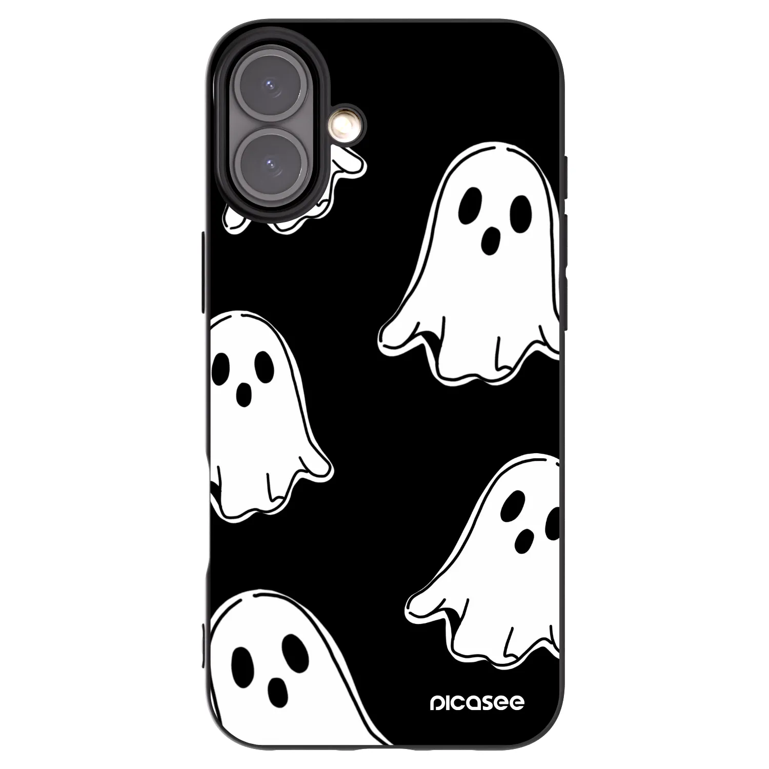 Picasee Μαύρη θήκη σιλικόνης για Apple iPhone 16 Plus - Black ghosts