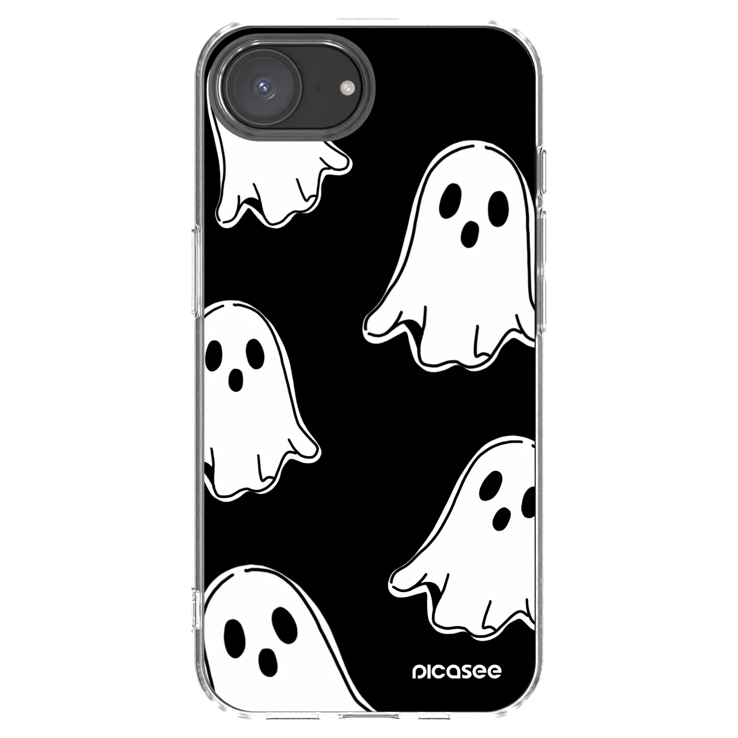 Picasee διαφανής θήκη σιλικόνης Apple iPhone 16e - Black ghosts
