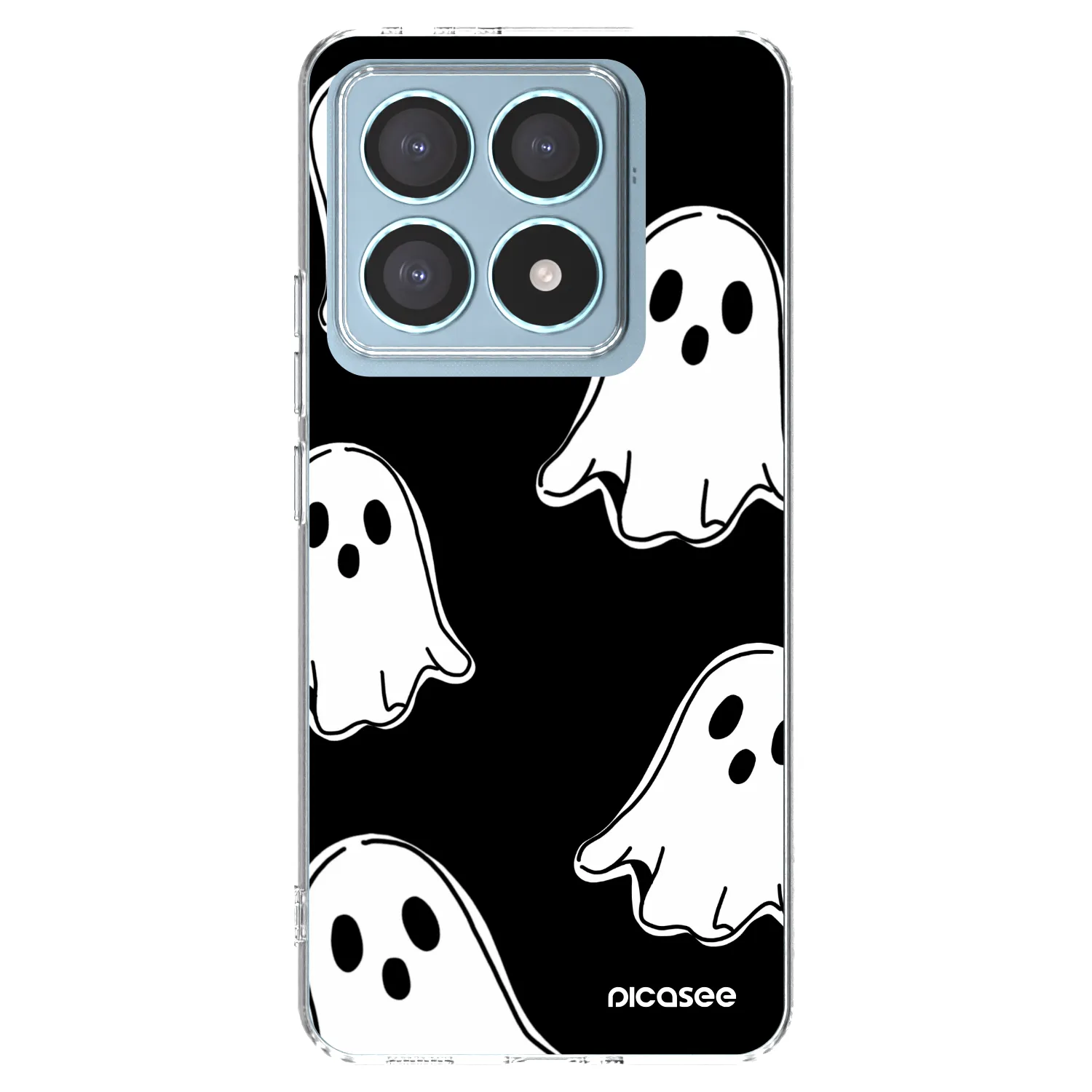 Picasee διαφανής θήκη σιλικόνης Xiaomi 14T Pro - Black ghosts