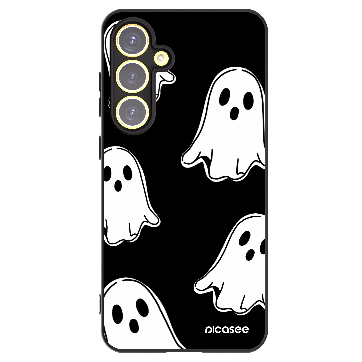 Picasee Μαύρη θήκη σιλικόνης για Samsung Galaxy S24 FE S721B - Black ghosts