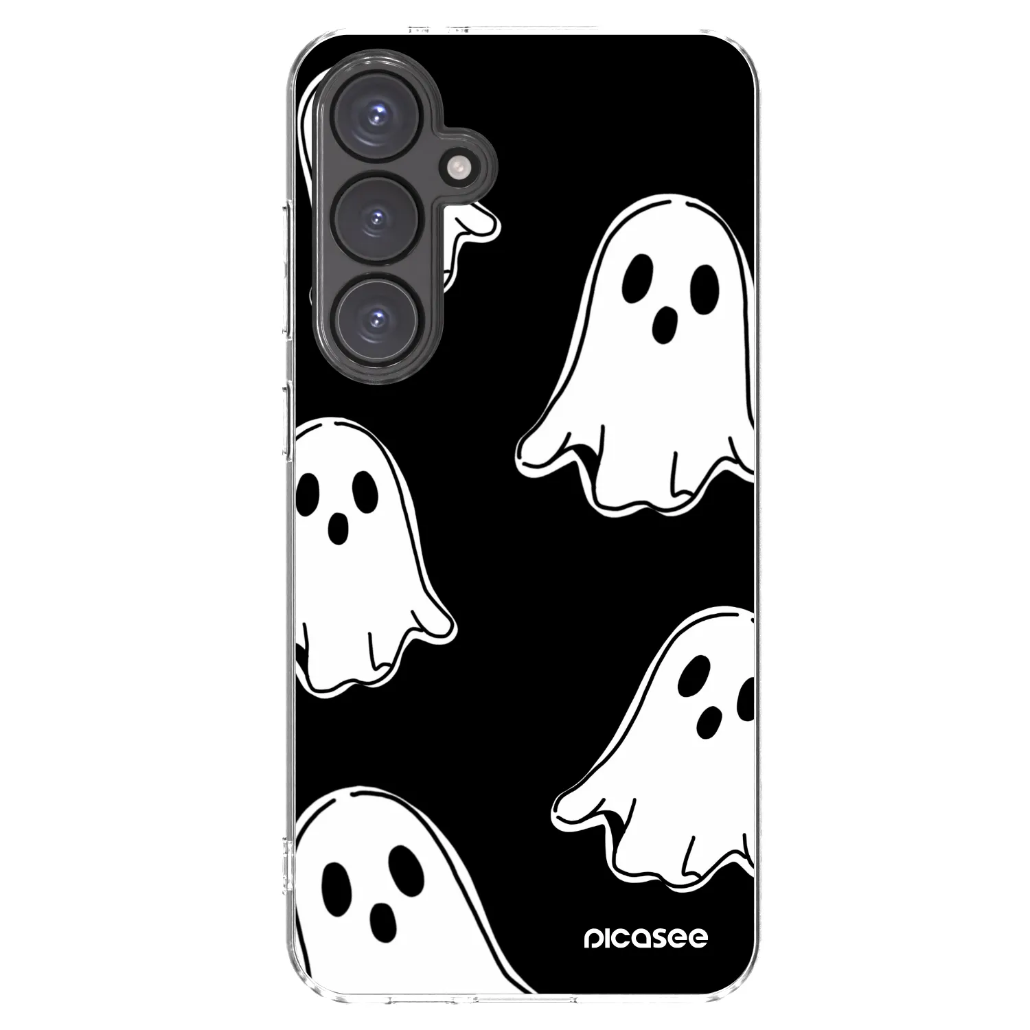 Picasee διαφανής θήκη σιλικόνης Samsung Galaxy S24 FE S721B - Black ghosts