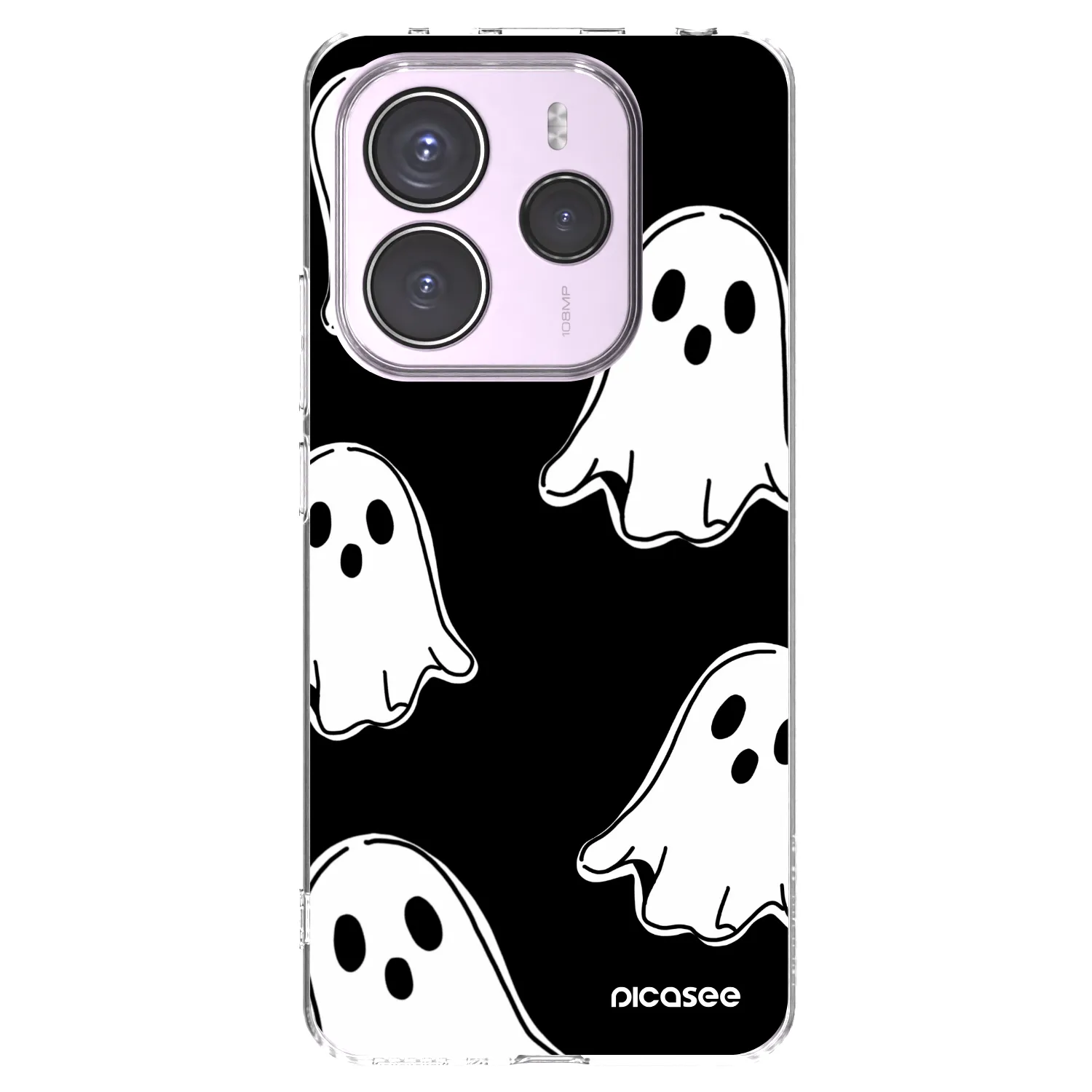 Picasee διαφανής θήκη σιλικόνης Xiaomi Redmi Note 14 5G - Black ghosts