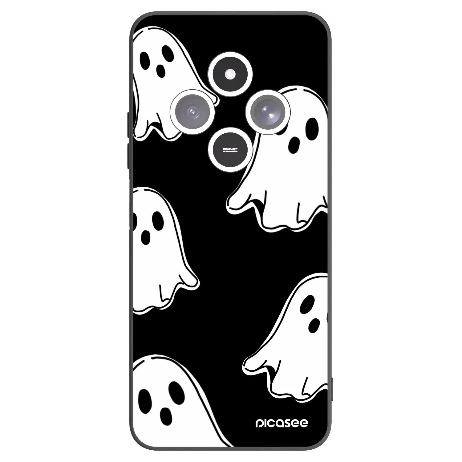 Picasee Μαύρη θήκη σιλικόνης για Xiaomi Redmi 14C - Black ghosts