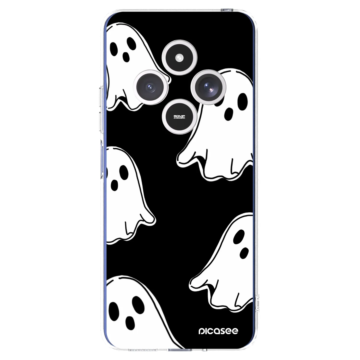 Picasee διαφανής θήκη σιλικόνης Xiaomi Redmi 14C - Black ghosts