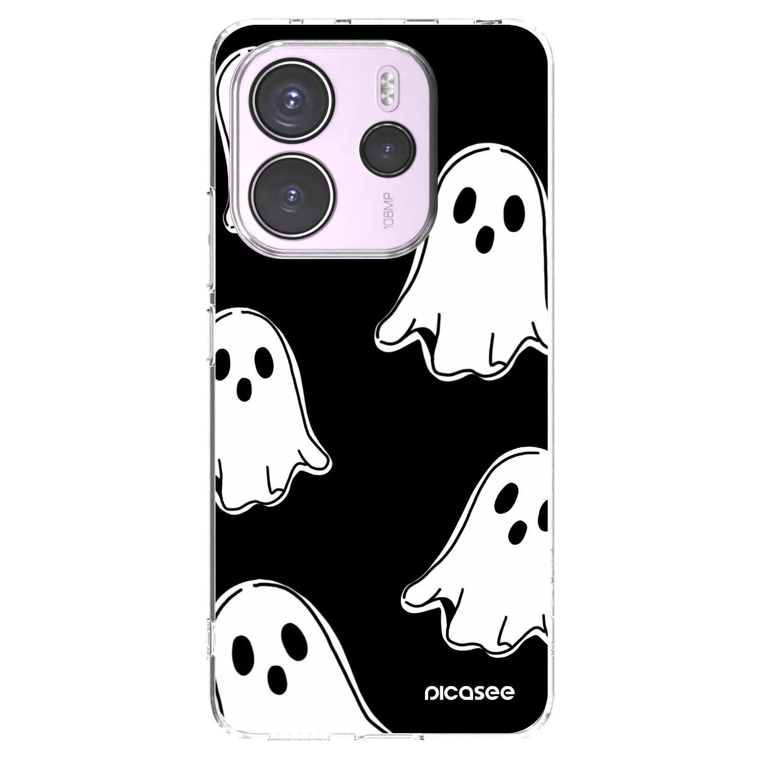 Picasee διαφανής θήκη σιλικόνης Xiaomi Redmi Note 14 4G - Black ghosts